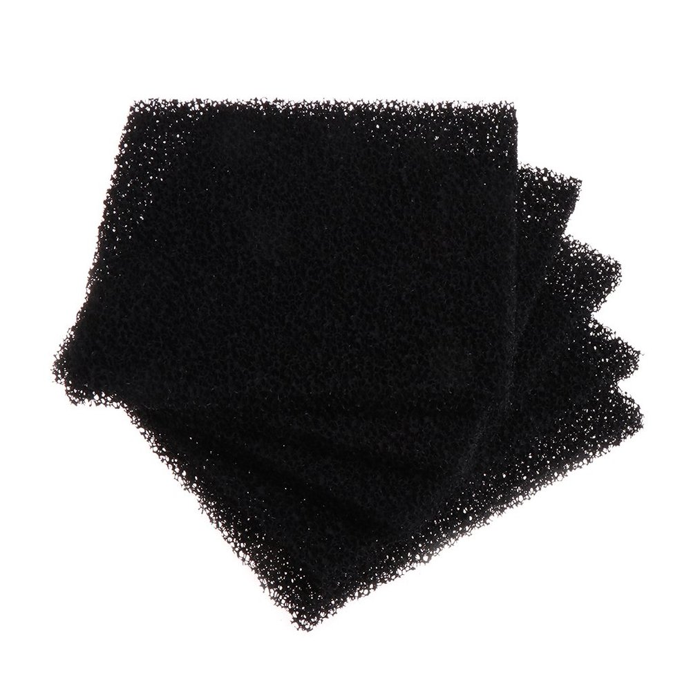 5pcs Aquarium Replacement Media Fish Tank Filter Activated Carbon Sponge Black Foam Pad 5.1x5.1 Inch Filter