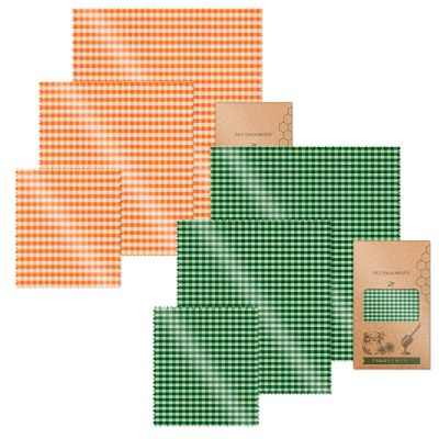2 Pcs Beeswax Food Wrap, Organic Cotton Beeswax Food Wraps Set, Reusable Bees Wax Wraps, Small Medium Large Sizes Included, Ideal for Kitchen and Food Storage
