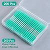 Fipnym 200 Pcs Silicone Flossing Picks for Teeth, Soft Interdental Toothpicks for Adults, Children & Braces, Flexible Dental Floss Sticks for Gentle Cleaning Green Home Essentials view 4