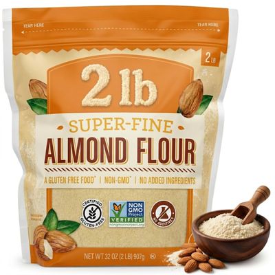 Super Fine Blanched Almond Flour Gluten-Free Non-GMO, 2 lb Bag