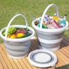 Foldable Water Bucket for Outdoor Use, Gray view 2