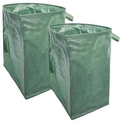 2 Pcs 53 Gallon Reusable Lawn Bags, Foldable Yard Waste Containers with Easy Sweep Leaf Collector, PP Material, Large Capacity for Leaves, Branches, and Grass Clippings