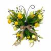 Decorative Hanging Frame Faux Flower Wreath Door Garland Wall with Silk Blossoms Iron Frame Ribbon Bow Butterfly s Suitable for Porch Door entryway Home Decor 40x36cm view 1