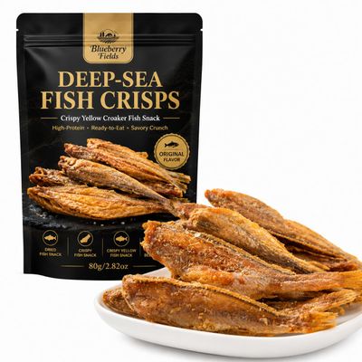 Yellow Croaker Fish Crispy Snack, Deep Sea Fish Snack, Original Flavor, 80g