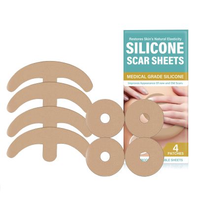 Breast Silicone Scar Sheets for Post-Surgery Skin Care, 4 Pair