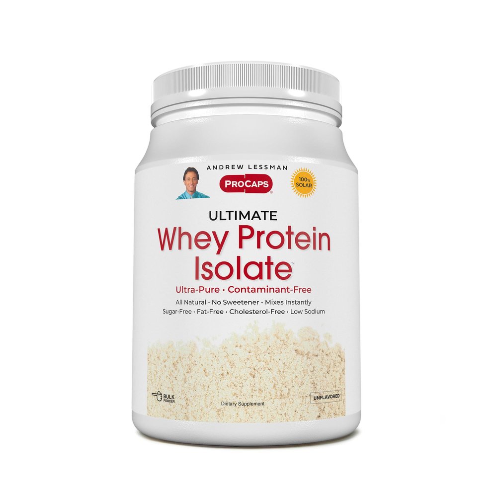ANDREW LESSMAN Ultimate Whey Protein Isolate 120 Servings - Supports Workout Recovery and Lean Muscle Non-GMO, No Added Flavors, Fat-Free, Sugar and Sweetener-Free, Certified Kosher. No Additives