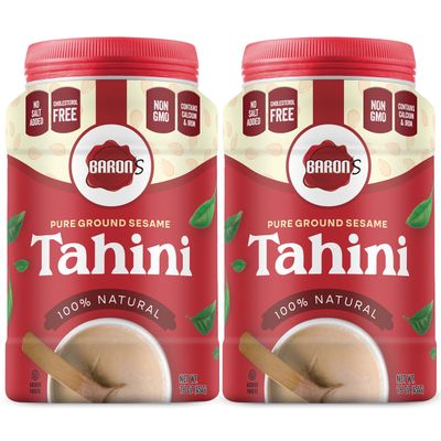 Baron's Kosher 100% Pure Ground Sesame Tahini 16-ounce Jars (1 Pound (Pack of 2))