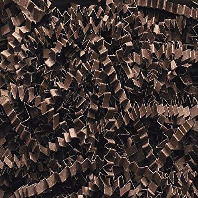 Chocolate Crinkle Cut Paper Shred 8 oz Bag ~ Spring-fill Shred (Ten 8 oz. Packs) - WRAPS-ZF08CH