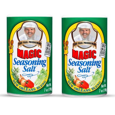 Chef Paul Magic Seasoning Salt New Orleans Blend | All-Purpose Seasoned Salt | Seasoning Salt for Meat, Vegetables & Snacks | Chicken Salt & Garlic Salt Alternative | Popcorn Salt | 7 oz (Pack of 2)