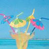 12 Multicolored Cocktail Parasol Umbrella Straws view 1
