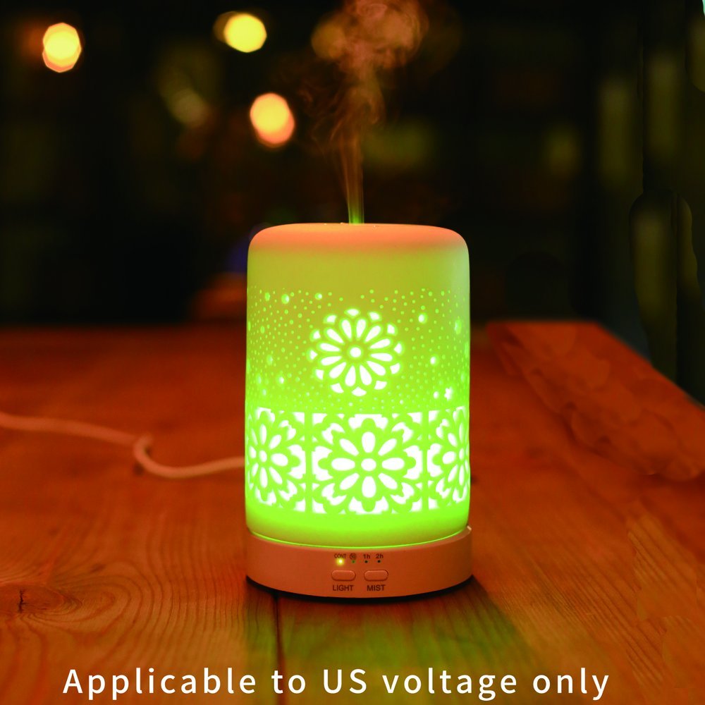 120ml Aroma Diffusers for Essential Oils Ultrasonic Aromatherapy Diffuser Cool Mist Humidifier with 7 Color LED Lights