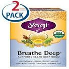 Yogi Organic Herbal Tea Breathe Deep Caffeine Free -- 16 Tea Bags Each / Pack of 2