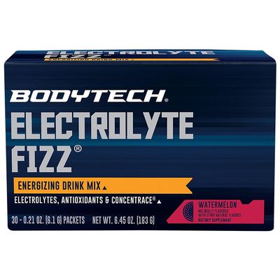 BODYTECH Electrolyte Fizz Packets - Supports Hydration, Energy & Endurance with 1200mg Vitamin C - Watermelon (30 Packets)