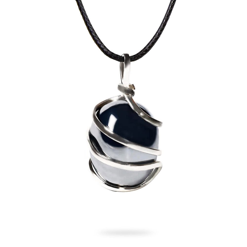 Ayana Crystals Hematite Crystal Healing Necklace for Women Genuine & Handcrafted, Raw Hematite Pendant for Spiritual Balance, Aries Birthstone, Root Chakra Energy