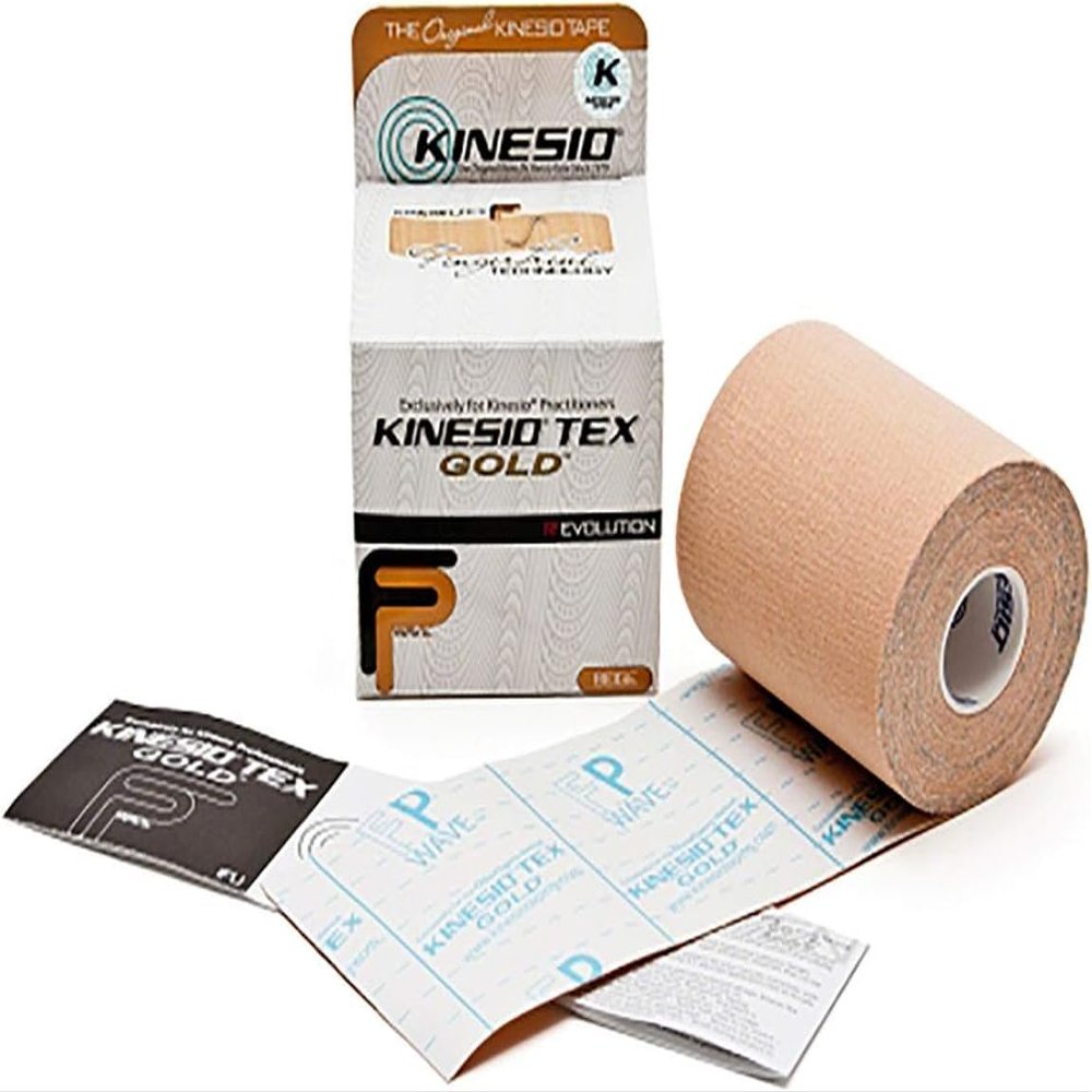 Kinesio Taping - Elastic Therapeutic Athletic Tape Tex Gold FP - Beige  3in. x 5m Roll