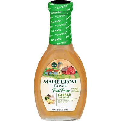 Maple Grove Farms Fat Free Salad Dressing, Caesar, 8 Ounce (Pack of 12)