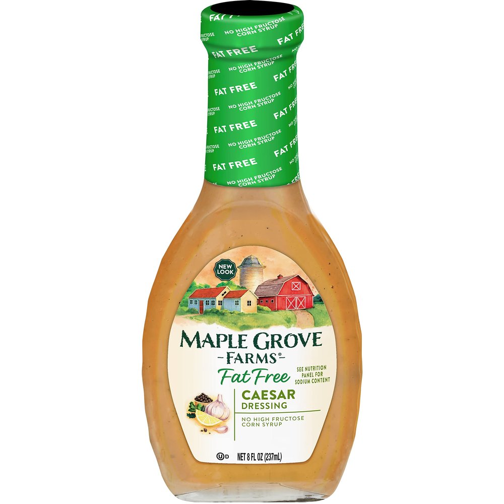 Maple Grove Farms Fat Free Salad Dressing, Caesar, 8 Ounce (Pack of 12)