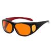 Eyekepper 100% Blue Light Reduction,Huge Fitover Anti-Blue Blocking Computer Eyeglasses with Extra Amber Lenses, Black Red view 1