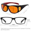 Eyekepper 100% Blue Light Reduction,Huge Fitover Anti-Blue Blocking Computer Eyeglasses with Extra Amber Lenses, Black Red view 3