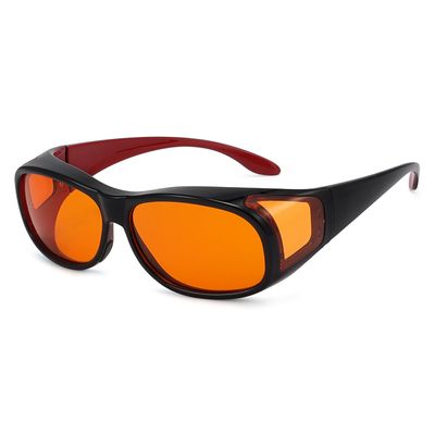 Eyekepper 100% Blue Light Reduction,Fitover Anti-Blue Blocking Computer Glasses with Extra Amber Lens
