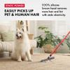 2-in-1 Silicone Rubber Broom Carpet Rake and Squeegee - Swivel Pet Hair Removal Broom with 1 Piece Long Handle - Slanted Side Bristles for Corners - Multipurpose Broom for Carpet, Hardwood Floor, Tile view 2