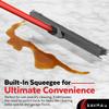 2-in-1 Silicone Rubber Broom Carpet Rake and Squeegee - Swivel Pet Hair Removal Broom with 1 Piece Long Handle - Slanted Side Bristles for Corners - Multipurpose Broom for Carpet, Hardwood Floor, Tile view 3