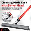 2-in-1 Silicone Rubber Broom Carpet Rake and Squeegee - Swivel Pet Hair Removal Broom with 1 Piece Long Handle - Slanted Side Bristles for Corners - Multipurpose Broom for Carpet, Hardwood Floor, Tile view 4