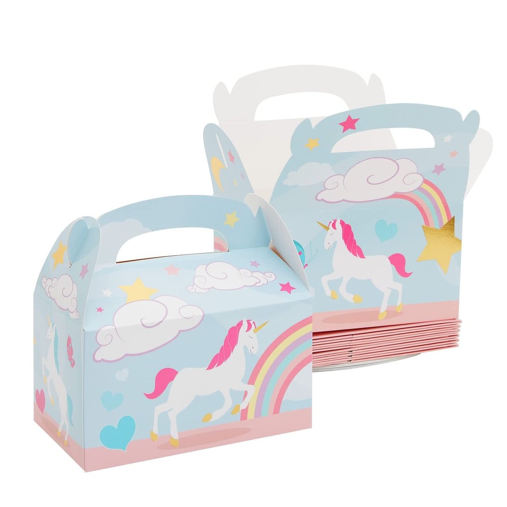 24 Pack Unicorn Party Favor Boxes, 6 x 3.3 x 3.6 Inch, Unicorn Goodie Bags Ideal for Birthdays, Events - Fill with Treats, Candies, Goodies
