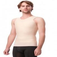 2nd Stage Compression Vest Tank with a 3 inch elastic waist band - 2XL 50-54 Beige