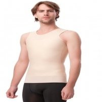 2nd Stage Compression Vest Tank with a 3 inch elastic waist band - 2XL 50-54 Beige