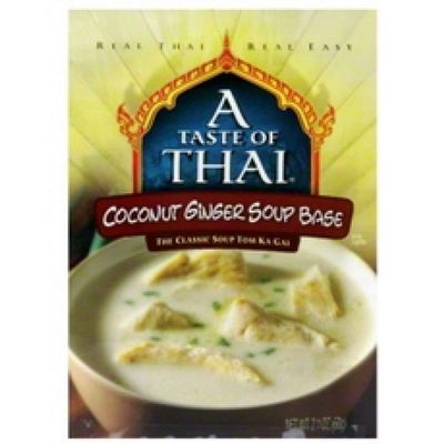A Taste of Thai Coconut Ginger Soup Base Authentic & Natural Ready-to-Use Thai Soup Mix NonGMO & GlutenFree Creamy, Aromatic Flavor for Tom Kha Gai, Curries, Soups & Stews 2.1 oz (Pack of 6)