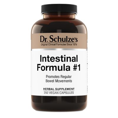 Dr. Schulze's Intestinal Formula #1 - Bowel Movement Supplement for Colon Health Support - Bloating & Constipation Aid - Intestinal Cleanse - All-Natural - Plant-Based - Vegan - 250 Count