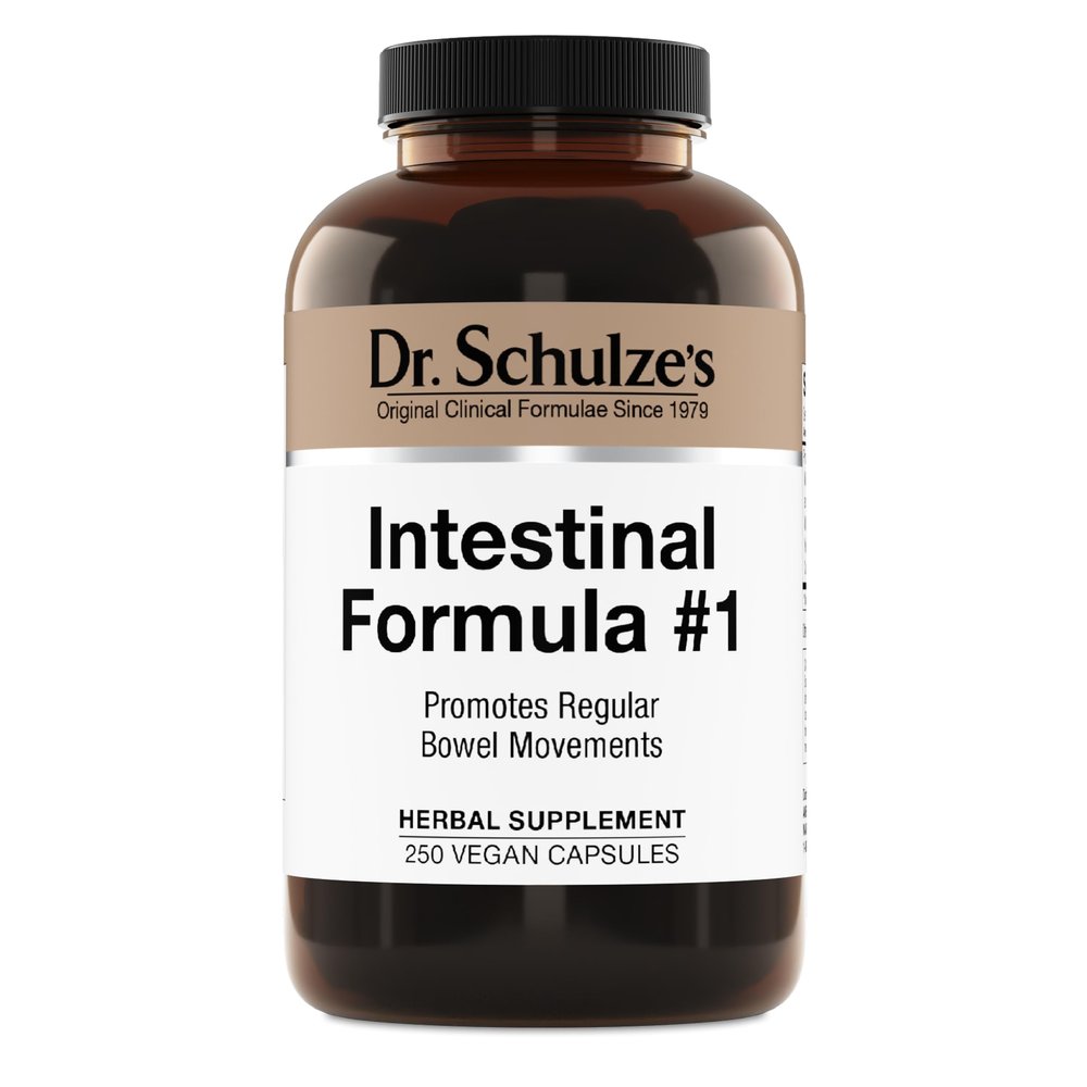 Dr. Schulze's Intestinal Formula #1 - Bowel Movement Supplement for Colon Health Support - Bloating & Constipation Aid - Intestinal Cleanse - All-Natural - Plant-Based - Vegan - 250 Count