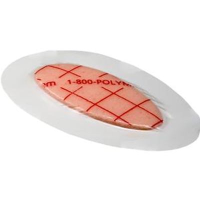 PolyMem Shapes #5 Oval Dressings - 3.5 x 5" Adh, 3 x 2" Pad - - Box of 15
