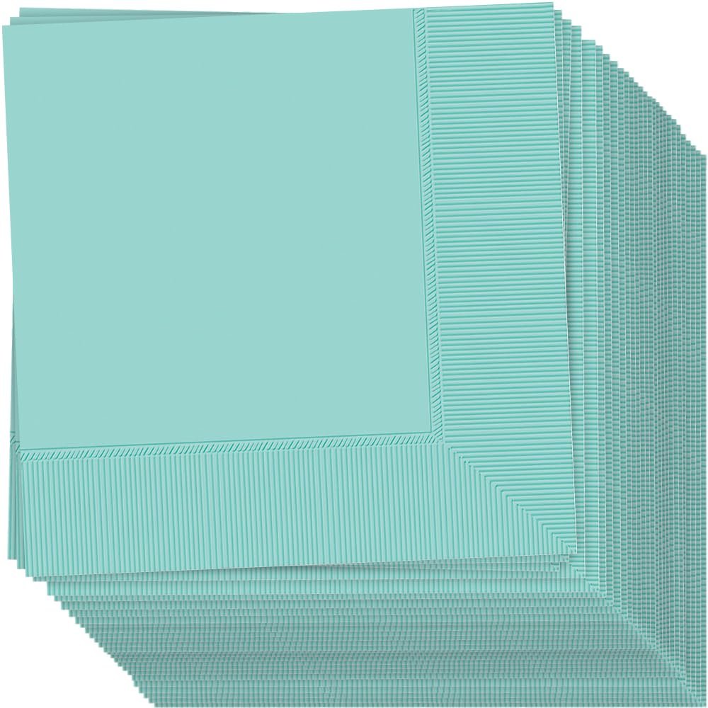 Stunning Robin's Egg Blue 2-Ply Luncheon Napkins 6.5" x 6.5" (Pack of 40) - Elegant, and Ultra-Absorbent - Ideal for Events