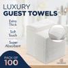100 Count White Luxury Linen-Feel Paper Towels, Soft And Absorbent Cloth-Like Disposable Napkins For Bathroom, Kitchen, Weddings, Parties, Dinners Or Events  Disposal Hand Towels view 2
