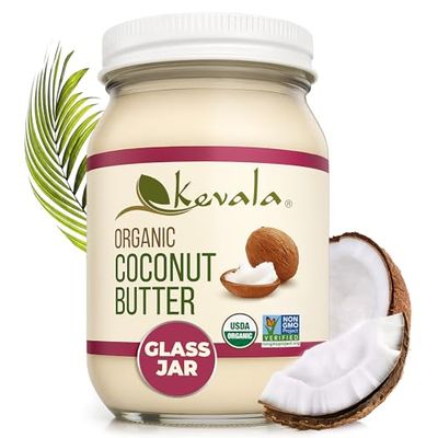 Kevala Organic Coconut Butter Raw, Cold-Pressed Spread & Cream Alternative for Baking, Desserts & Toast Vegan, Gluten-Free, Glass Jar, Non-GMO | 16 oz (1, 16Oz)