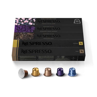 Nespresso Capsules Original, Variety Pack, Mild, Medium, Dark Roast Espresso Coffee, 50 Count Espresso Coffee Pods, Brews 1.35 oz