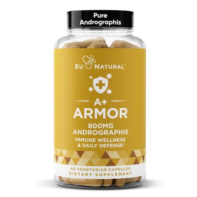 A+ Armor Andrographis Pure 800 Mg  Healthy Immune System Function, Physical Wellness, Potent Strength for Seasonal Protection  Full-Spectrum & Standardized  60 Vegan Soft Capsules