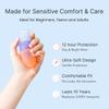Lena Sensitive Menstrual Cup - Ultra-Soft Reusable Silicone Period Cup for Sensitive Anatomy, 12-Hour Comfort, Gentle & Leak-Free Protection - Coral, Small view 3