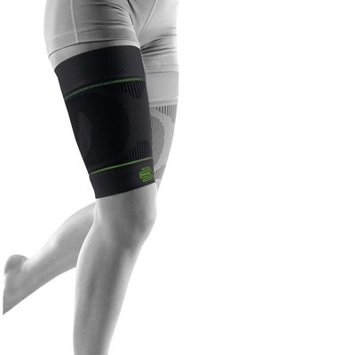 Bauerfeind Sports Compression Upper Leg Sleeves (1 Pair) (Black, X-Large/Short)