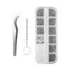 1100Pcs Eyeglasses Repair Kit, Tiny Sunglasses Screws, Glasses Screws and 5 Pairs Nose Pads with Micro Screwdriver Tweezer for Watch Clock Spectacle Eye Glass Repair view 1