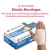 Dealmed 6" Elastic Bandage Wrap with Self-Closure  10 Elastic Bandages, 5 Yards Stretched Compression Bandage Wrap, Wound Care Product for First Aid Kit and Medical Facilities view 2