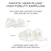 Mack's High Fidelity Ear Plugs for Concerts, Musicians, Motorcycles, Noise Sensitivity - 1 Pair (2 Comfort Tip Sizes) - Clear Hear Plugs with Case view 3
