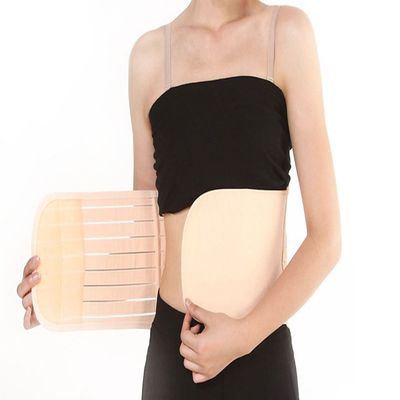 1PCS Beige Striped Style Adjustable Elastic Abdominal Binder Postnatal Belly Waist Slim Slimming Shaper Back Support Girdle Belt Pregnancy Recoery Shapewear Abdomen Corset Staylace for Women (M)