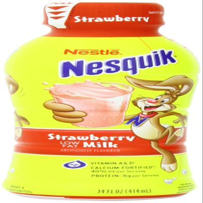 Nestle Nesquik Low Fat 1% Milk, Strawberry, 14 Ounce (Pack of 12)