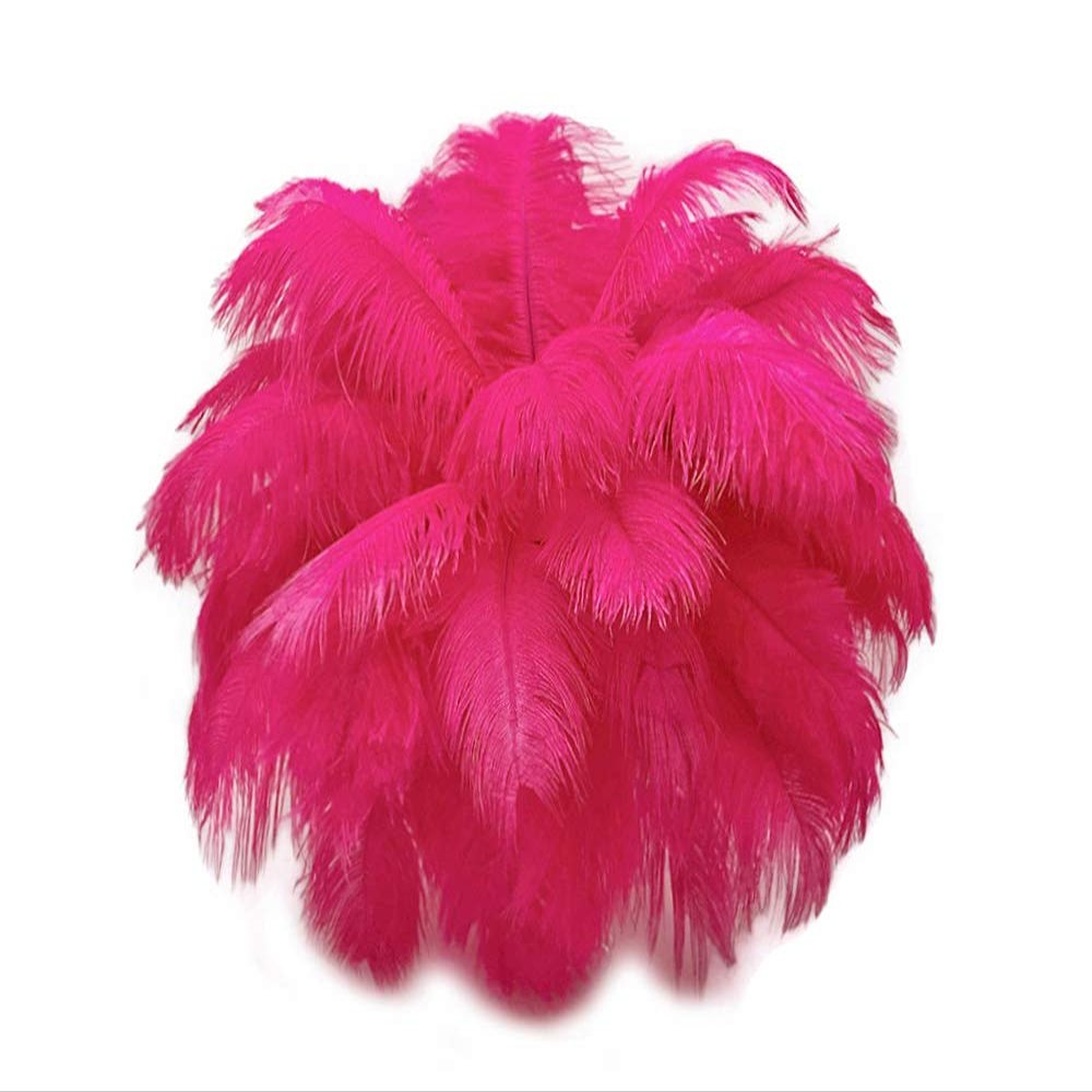 1/2 lb. - 14-17" Hot Pink Ostrich Large Body Drab Wholesale Feathers (Bulk) Gatsby Centerpiece Feather Wall | Moonlight Feather