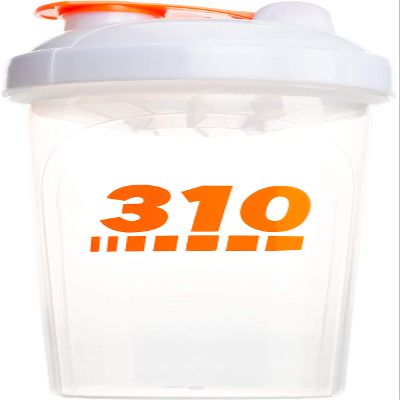 310 Nutrition Protein Shaker Bottle Meal Replacement Blender Cup For Mixing Protein Powders, Lemonade Mix, And Pre Workout (Clear w/White Lid)