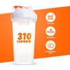 310 Nutrition Protein Shaker Bottle Meal Replacement Blender Cup For Mixing Protein Powders, Lemonade Mix, And Pre Workout (Clear w/White Lid) view 2