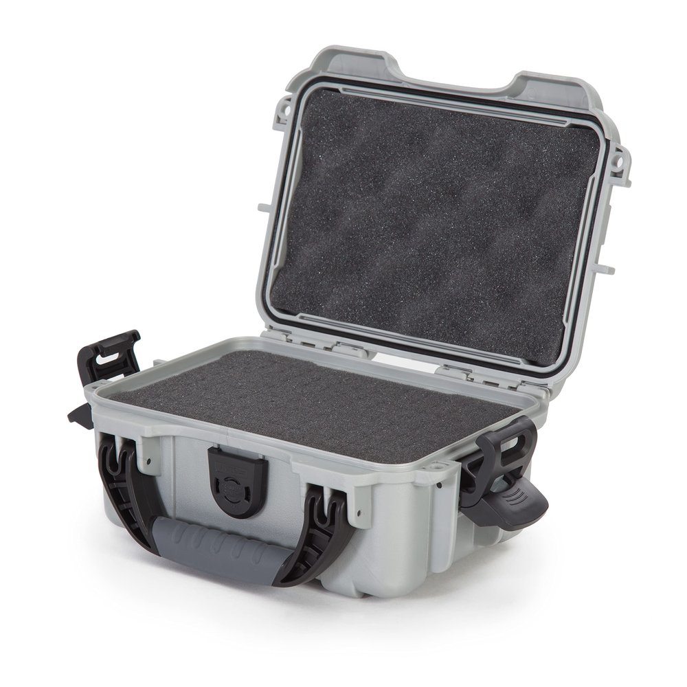 NANUK 903 Small Waterproof Hard Case with Foam Insert 9.1" x 6.8" x 3.8"- Silver